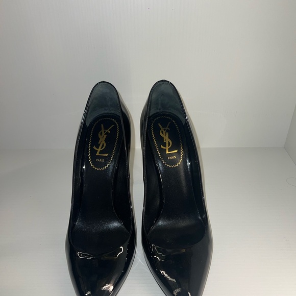Saint Laurent Patent Leather Gold Heel - Picture 2 of 8